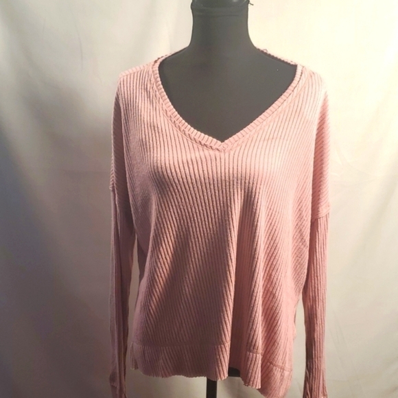 Wild Fable Pink pull over long sleeve Waffle shirt Size Small New - Picture 9 of 13